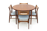 4 REFINISHED REUPHOLSTERED Danish Mid Century Modern Teak Chairs Ladder Back 10