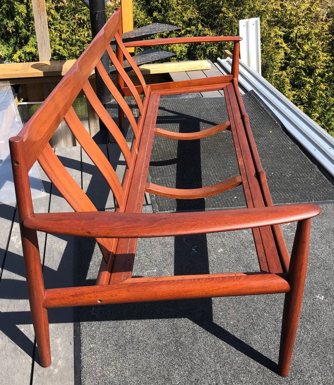 REFINISHED REUPHOLSTERED Danish MCM Teak Sofa by Grete Jalk for France & Son