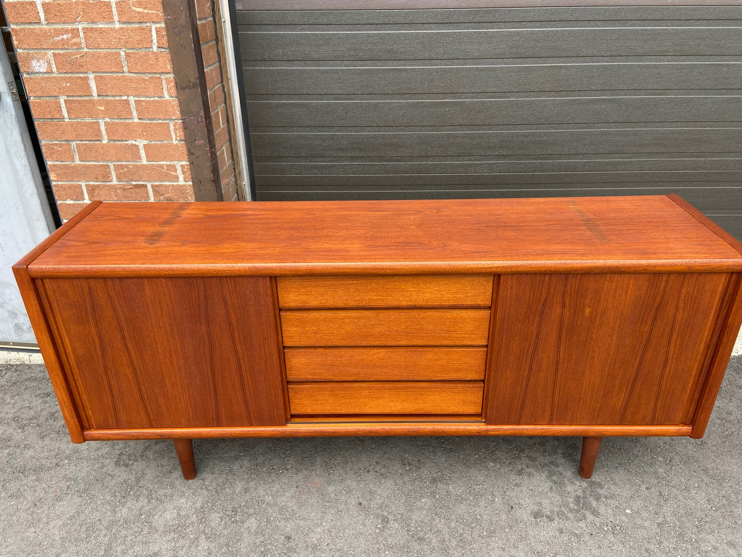 REFINISHED Mid Century Modern Teak Sideboard Credenza