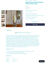 REFINISHED Mid Century Modern Heifetz Rotaflex Walnut Table or Floor Lamp XL 9