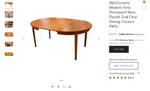 REFINISHED Danish MCM Teak Dining Table w 2 Leaves by A.H.Olsen, PERFECT, 64