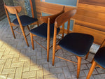 4 REFINISHED REUPHOLSTERED Mid Century Modern Walnut Chairs, Large 4
