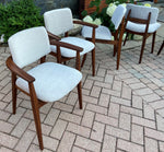 6 REFINISHED REUPHOLSTERED Mid Century Modern Solid Teak Chairs by Jan Kuypers, PERFECT 6