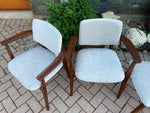6 REFINISHED REUPHOLSTERED Mid Century Modern Solid Teak Chairs by Jan Kuypers, PERFECT 7
