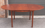 REFINISHED MCM Teak Table Round to Oval w Butterfly Leaf by McIntosh 48