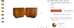 RESTORED Rare MCM Teak & Walnut Mirrored Brutalist Headboard Queen, metal bed frame, 2 nightstands 12