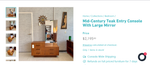 REFINISHED Mid Century Modern teak cabinet & mirror 12