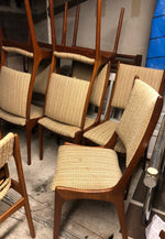 6 MCM Solid Teak Chairs by Kai Kristiansen, will be custom REUPHOLSTERED , perfect, $299 each - Mid Century Modern Toronto 3