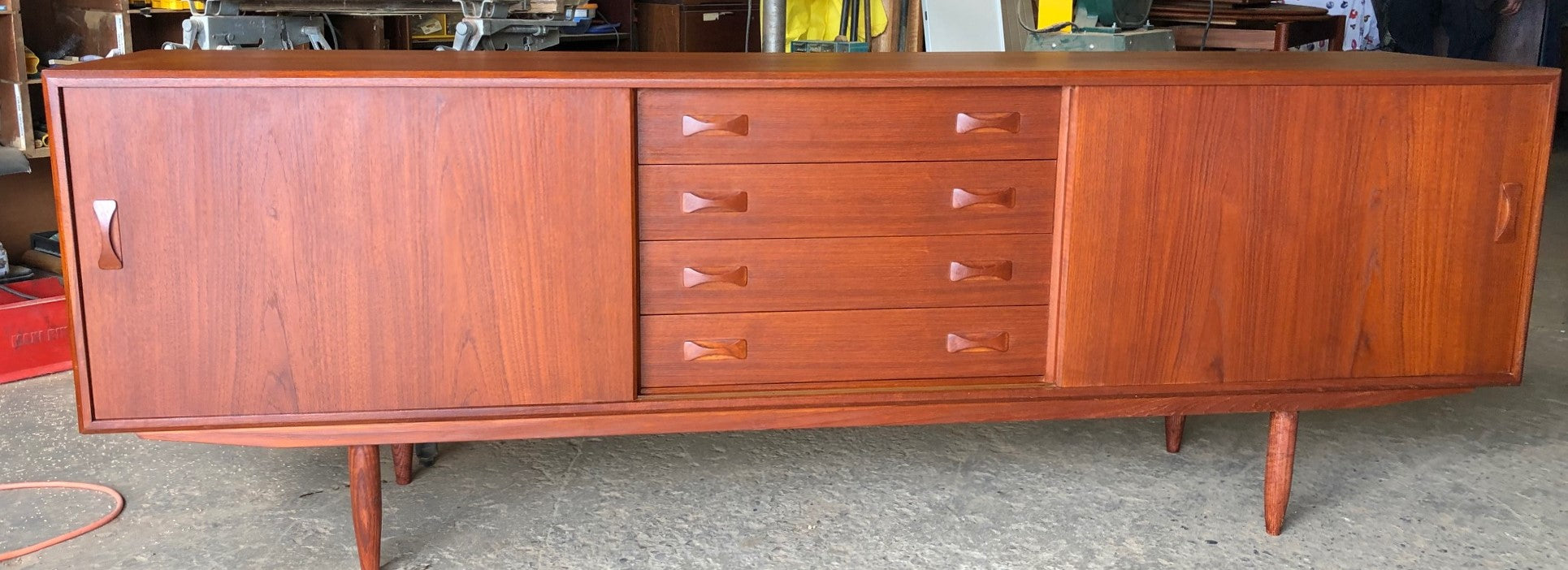 ON HOLD***REFINISHED Danish MCM Teak Sideboard by Clausen & Son, PERFECT, 82" - Mid Century Modern Toronto