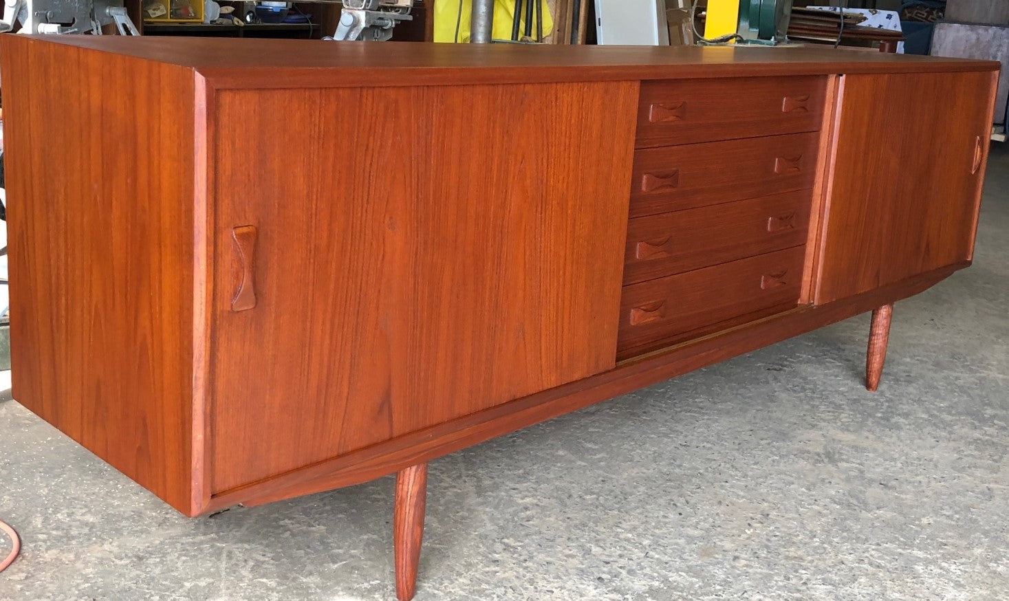 ON HOLD***REFINISHED Danish MCM Teak Sideboard by Clausen & Son, PERFECT, 82" - Mid Century Modern Toronto