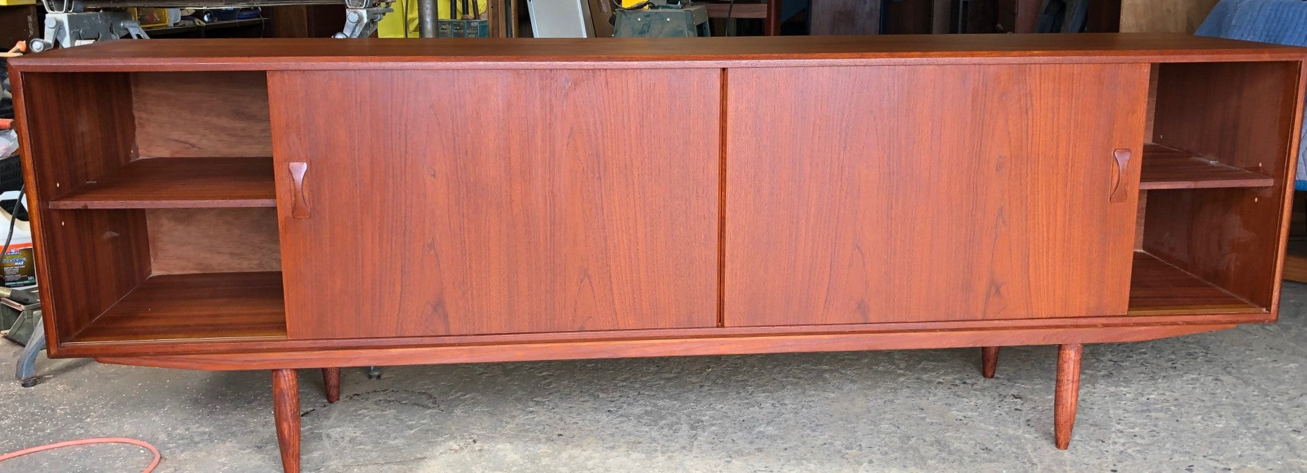 ON HOLD***REFINISHED Danish MCM Teak Sideboard by Clausen & Son, PERFECT, 82" - Mid Century Modern Toronto