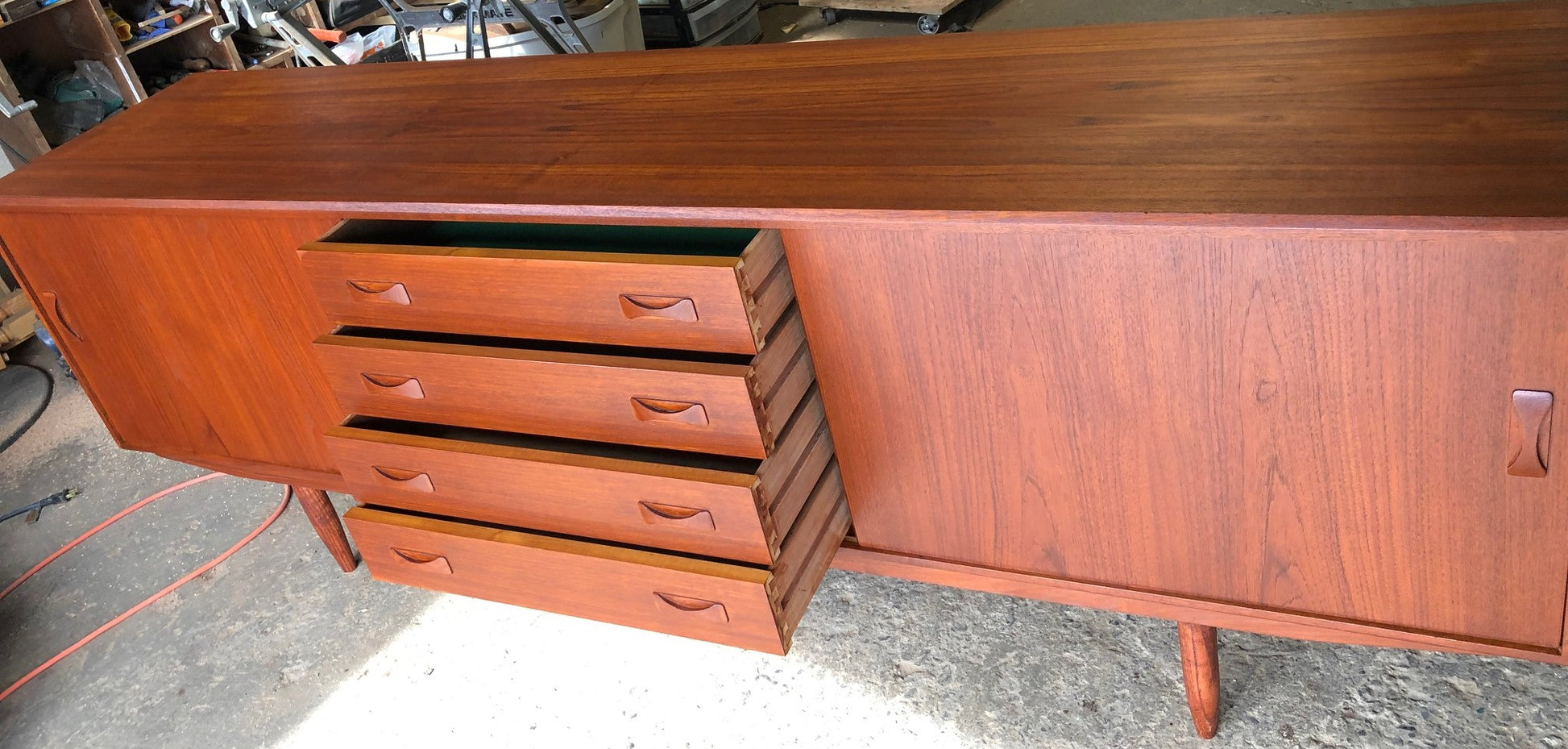ON HOLD***REFINISHED Danish MCM Teak Sideboard by Clausen & Son, PERFECT, 82" - Mid Century Modern Toronto