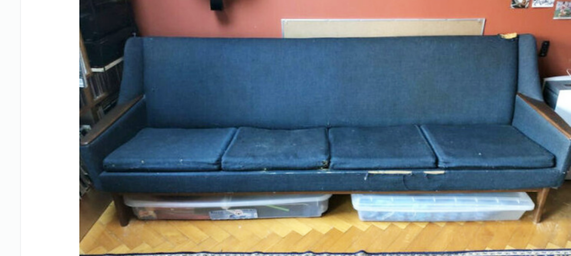 Danish MCM Teak Sofa 4-Seater will be REFINISHED & REUPHOLSTERED