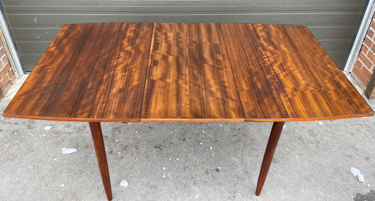 REFINISHED British MCM Extendable Dining Table by A. Cox, Perfect, Compact 42