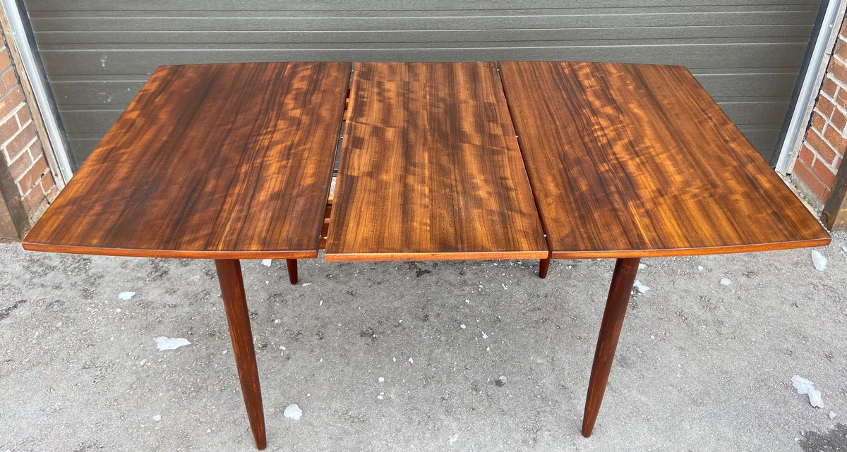 REFINISHED British MCM Extendable Dining Table by A. Cox, Perfect, Compact 42