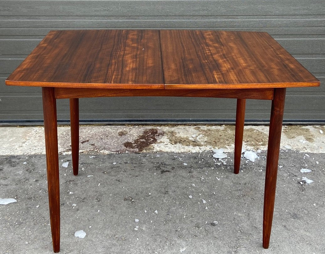 REFINISHED British MCM Extendable Dining Table by A. Cox, Perfect, Compact 42