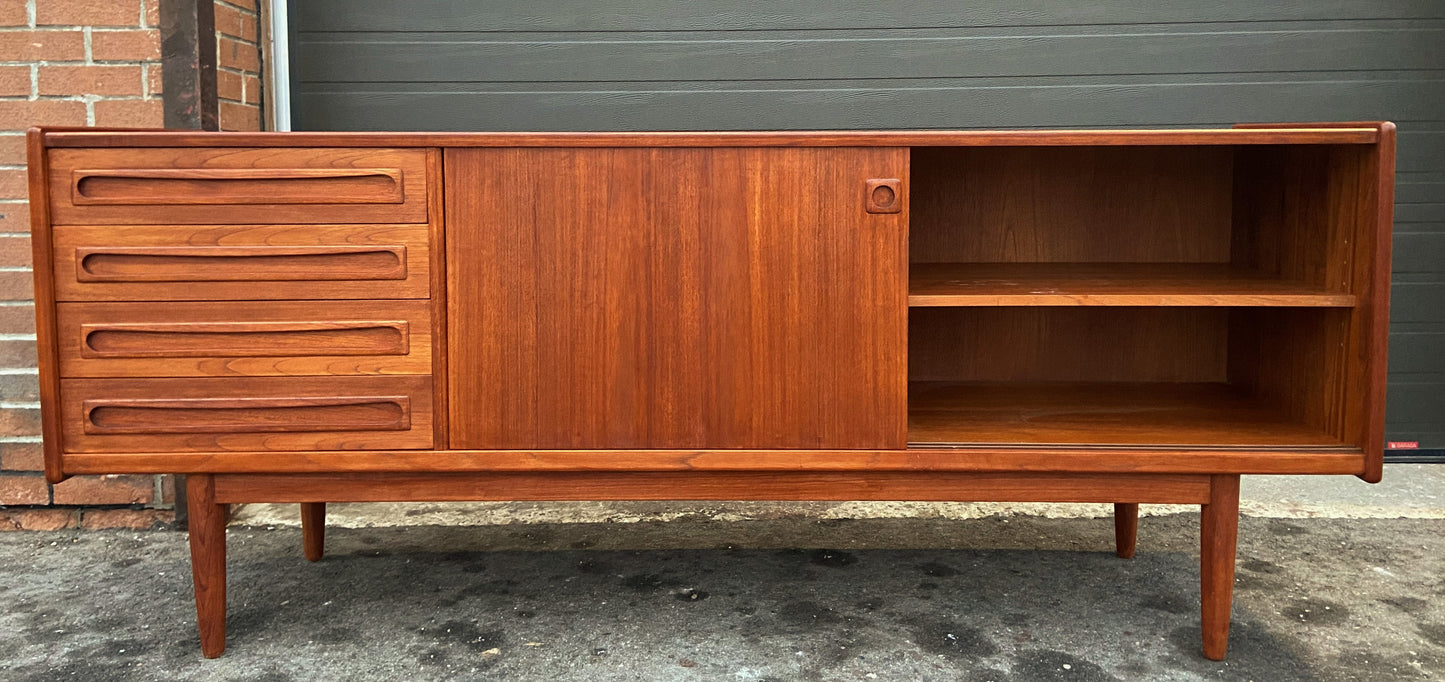 REFINISHED Danish MCM Teak Sideboard by Johannes Andersen for Uldum, 79", Perfect