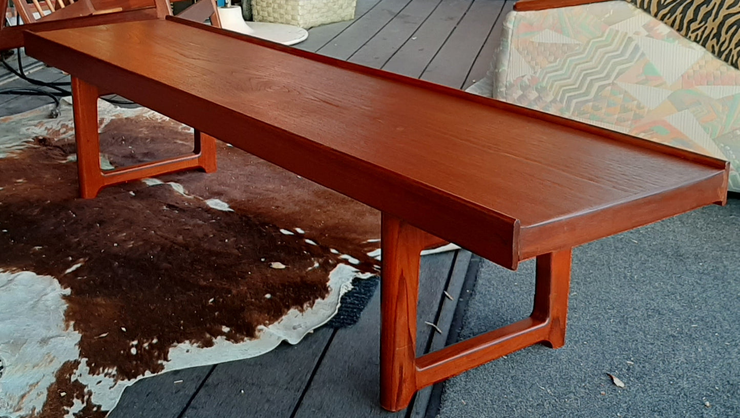 REFINISHED MCM Torbjørn Afdal for Bruksbo "Krobo" Teak Coffee Table or Bench