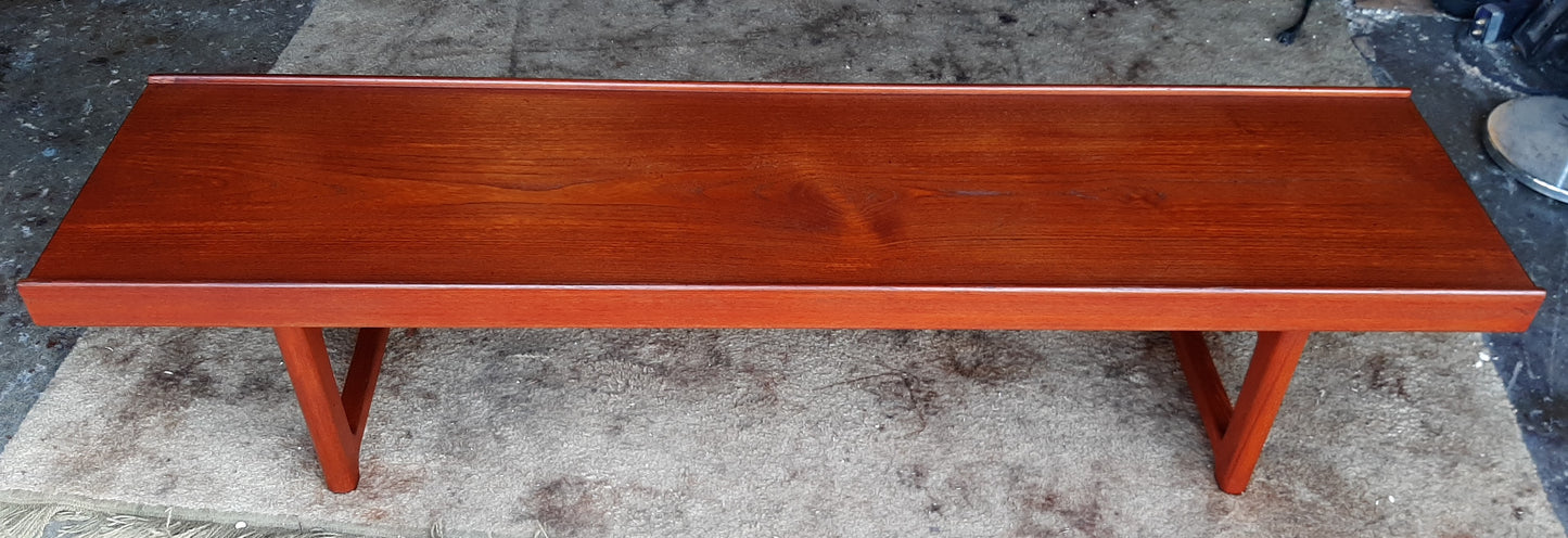 REFINISHED MCM Torbjørn Afdal for Bruksbo "Krobo" Teak Coffee Table or Bench