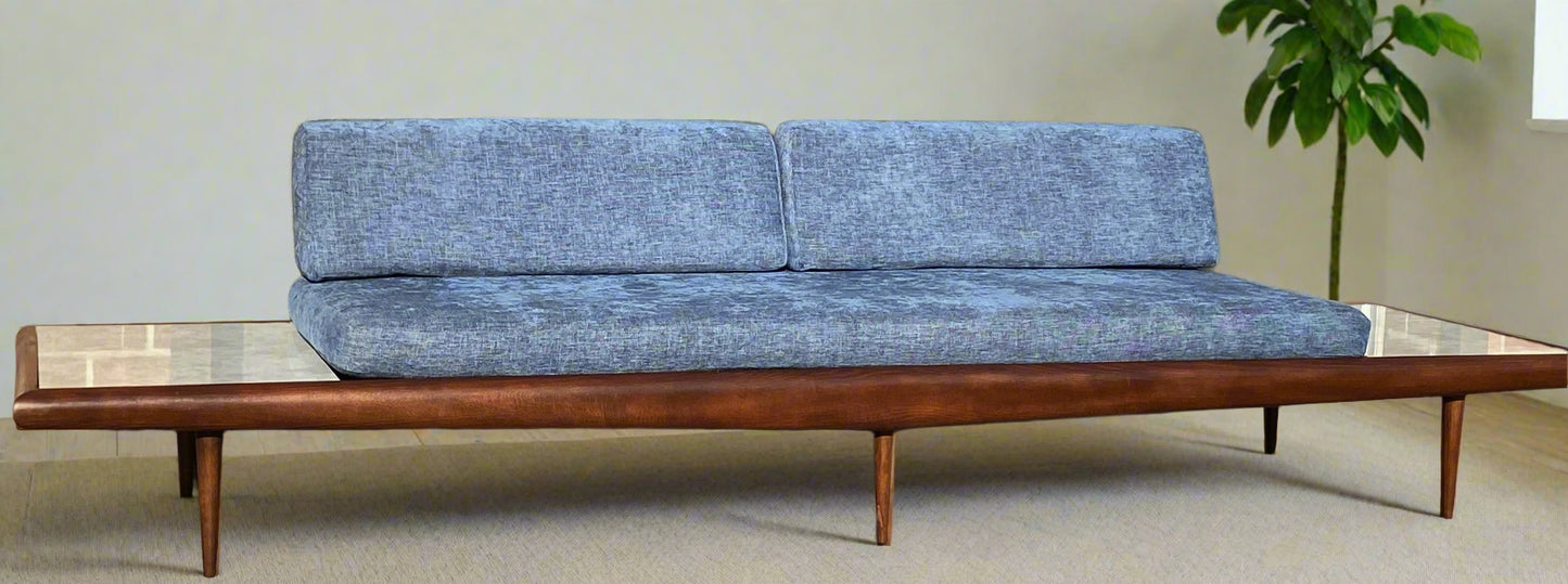 REFINISHED Mid Century Modern A. Pearsall Floating Sofa w End Tables