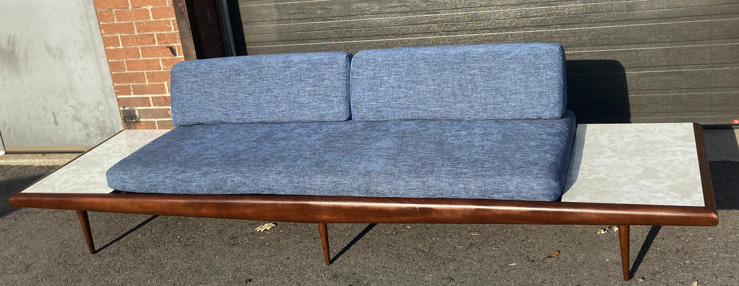 REFINISHED Mid Century Modern A. Pearsall Floating Sofa w End Tables