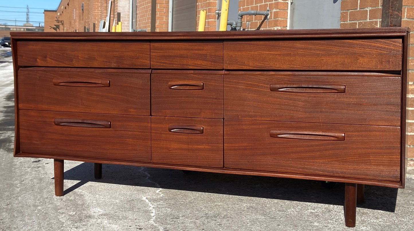 REFINISHED Mid Century Modern SOLID TEAK Dresser by J. Kuypers for Imperial