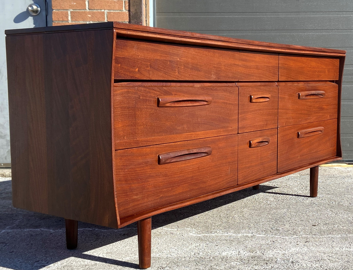 REFINISHED Mid Century Modern SOLID TEAK Dresser by J. Kuypers for Imperial