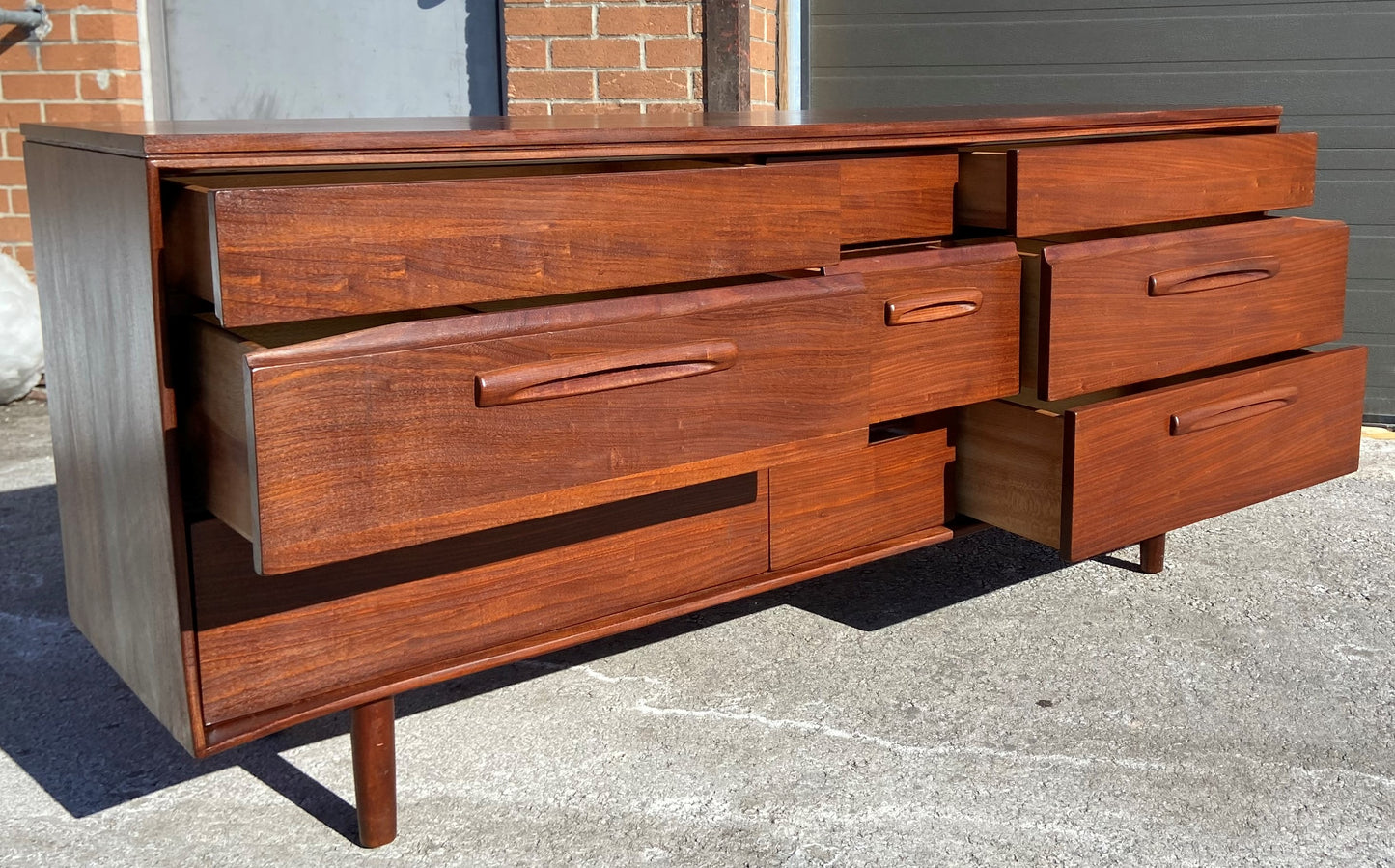REFINISHED Mid Century Modern SOLID TEAK Dresser by J. Kuypers for Imperial