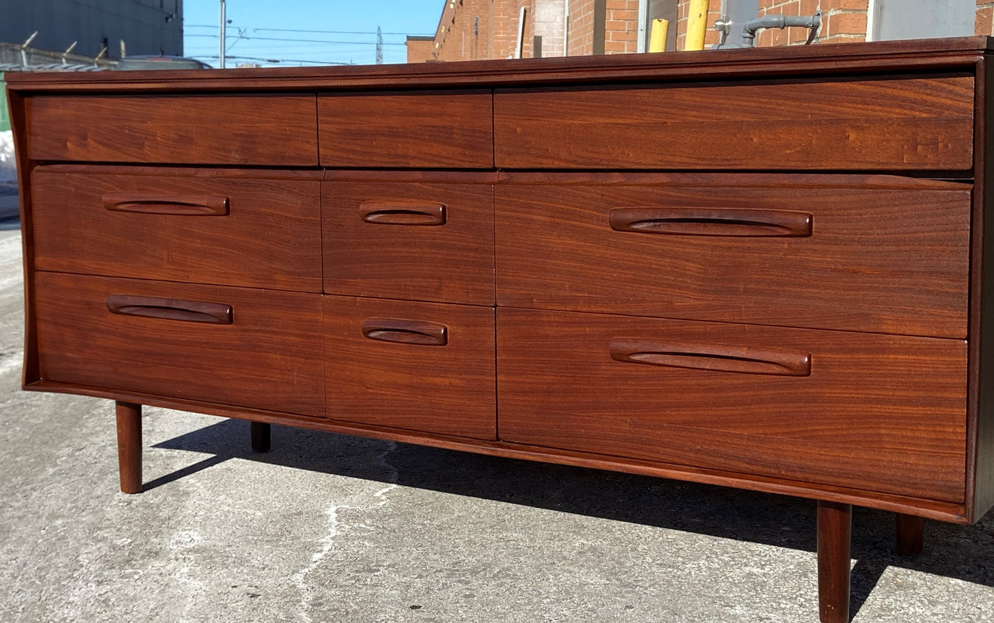 REFINISHED Mid Century Modern SOLID TEAK Dresser by J. Kuypers for Imperial