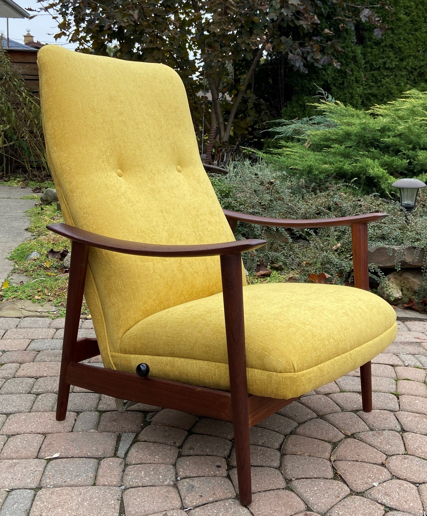 REFINISHED REUPHOLSTERED Mid-Century Modern Lounge Chair Recliner by Arnt Lande