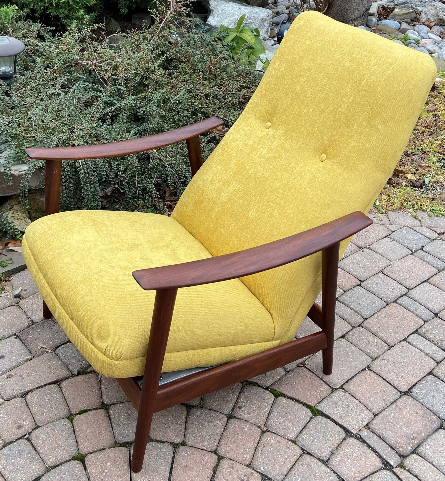 REFINISHED REUPHOLSTERED Mid-Century Modern Lounge Chair Recliner by Arnt Lande