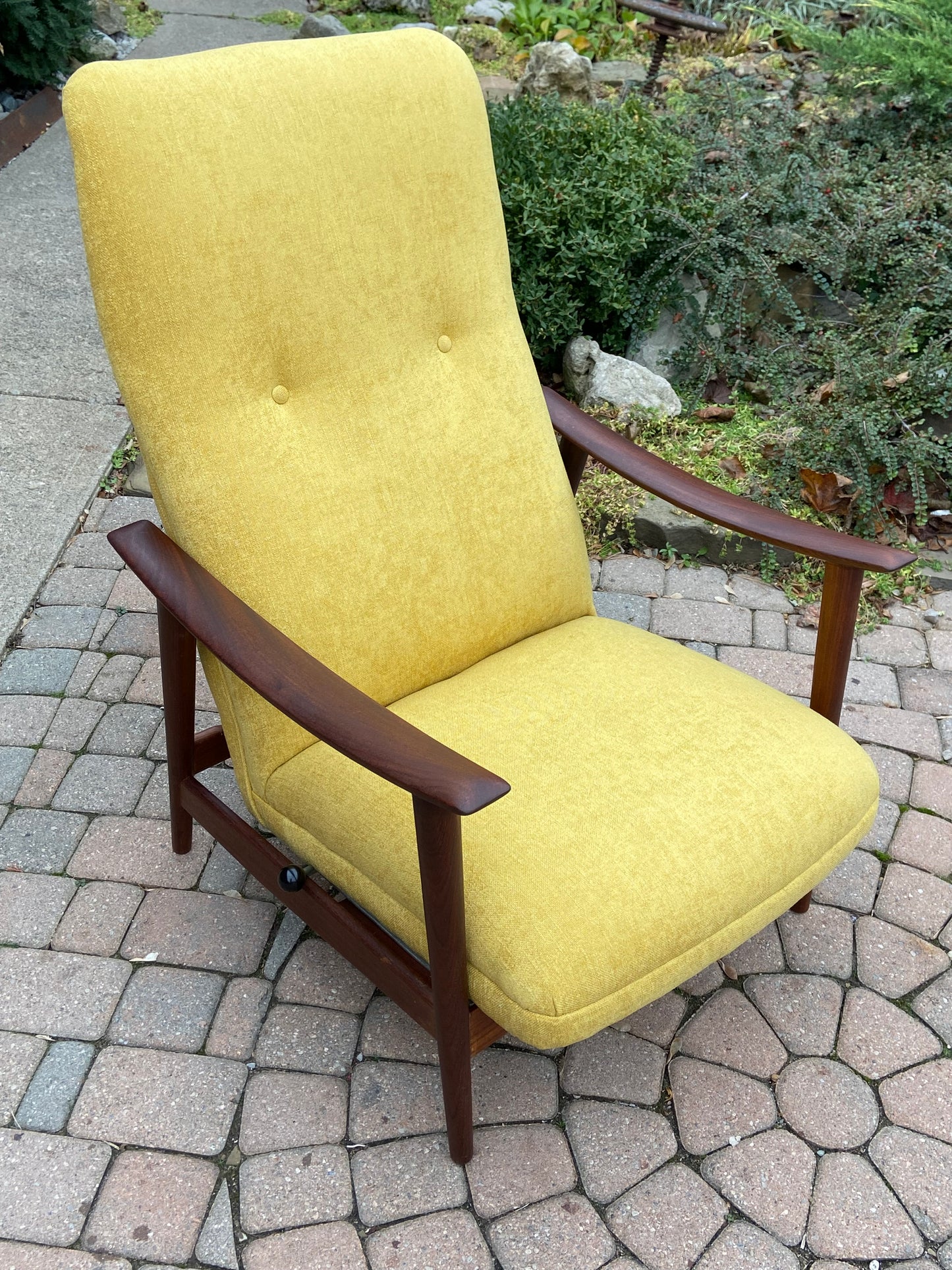 REFINISHED REUPHOLSTERED Mid-Century Modern Lounge Chair Recliner by Arnt Lande