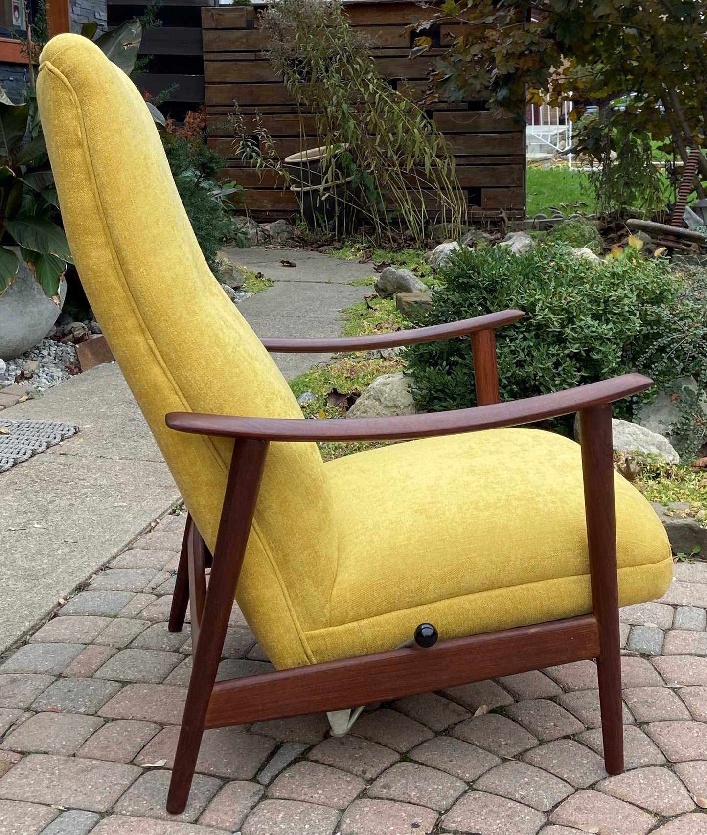 REFINISHED REUPHOLSTERED Mid-Century Modern Lounge Chair Recliner by Arnt Lande