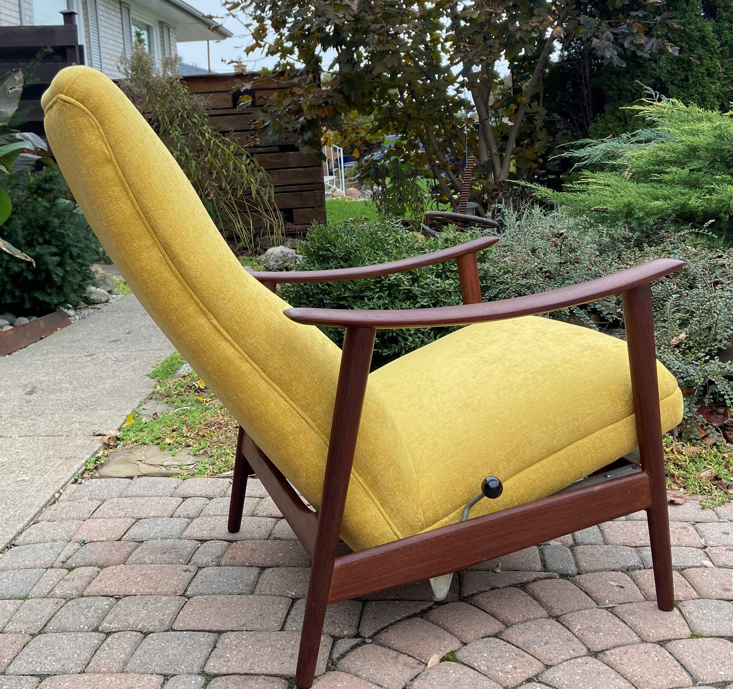 REFINISHED REUPHOLSTERED Mid-Century Modern Lounge Chair Recliner by Arnt Lande