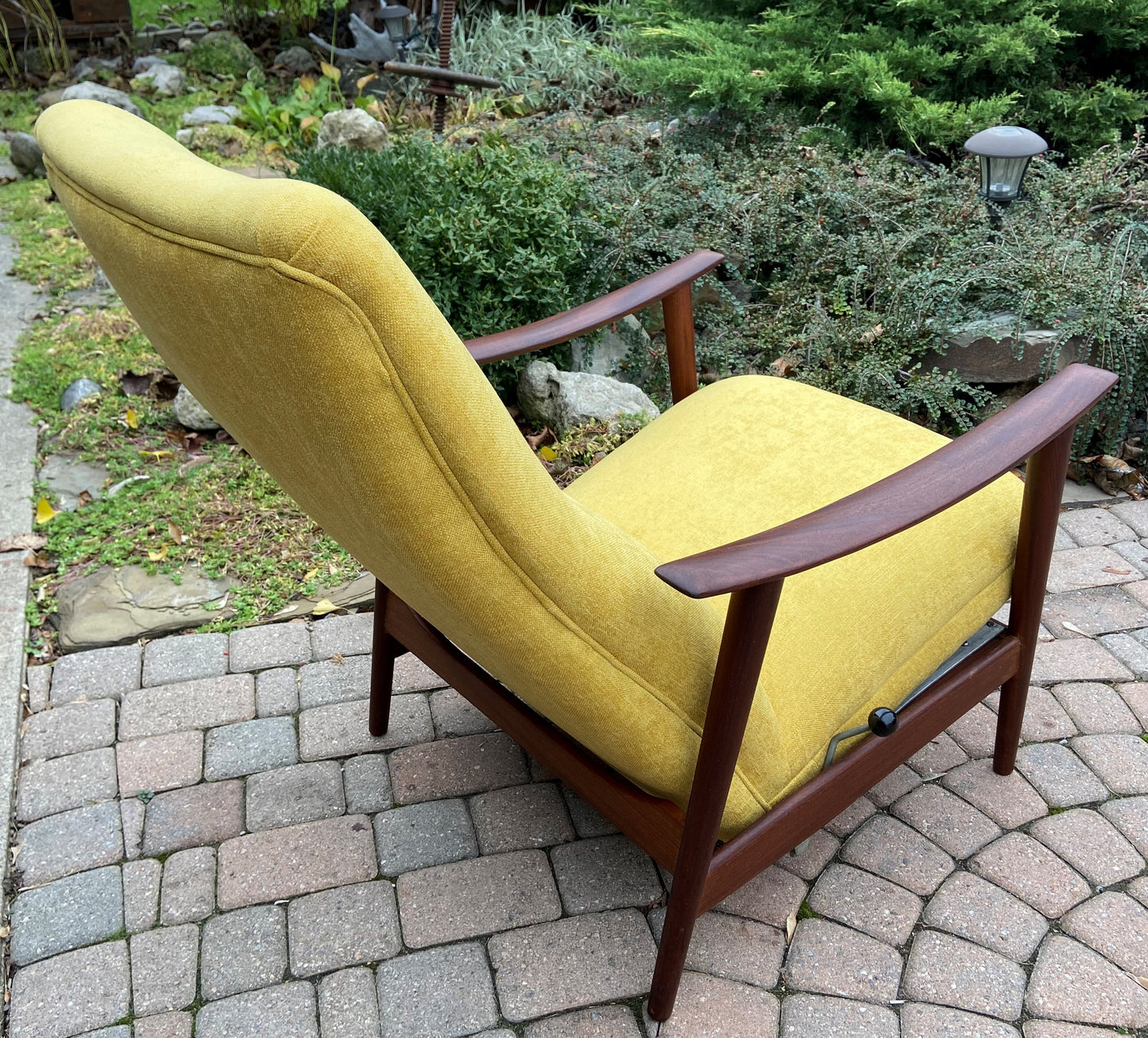 REFINISHED REUPHOLSTERED Mid-Century Modern Lounge Chair Recliner by Arnt Lande
