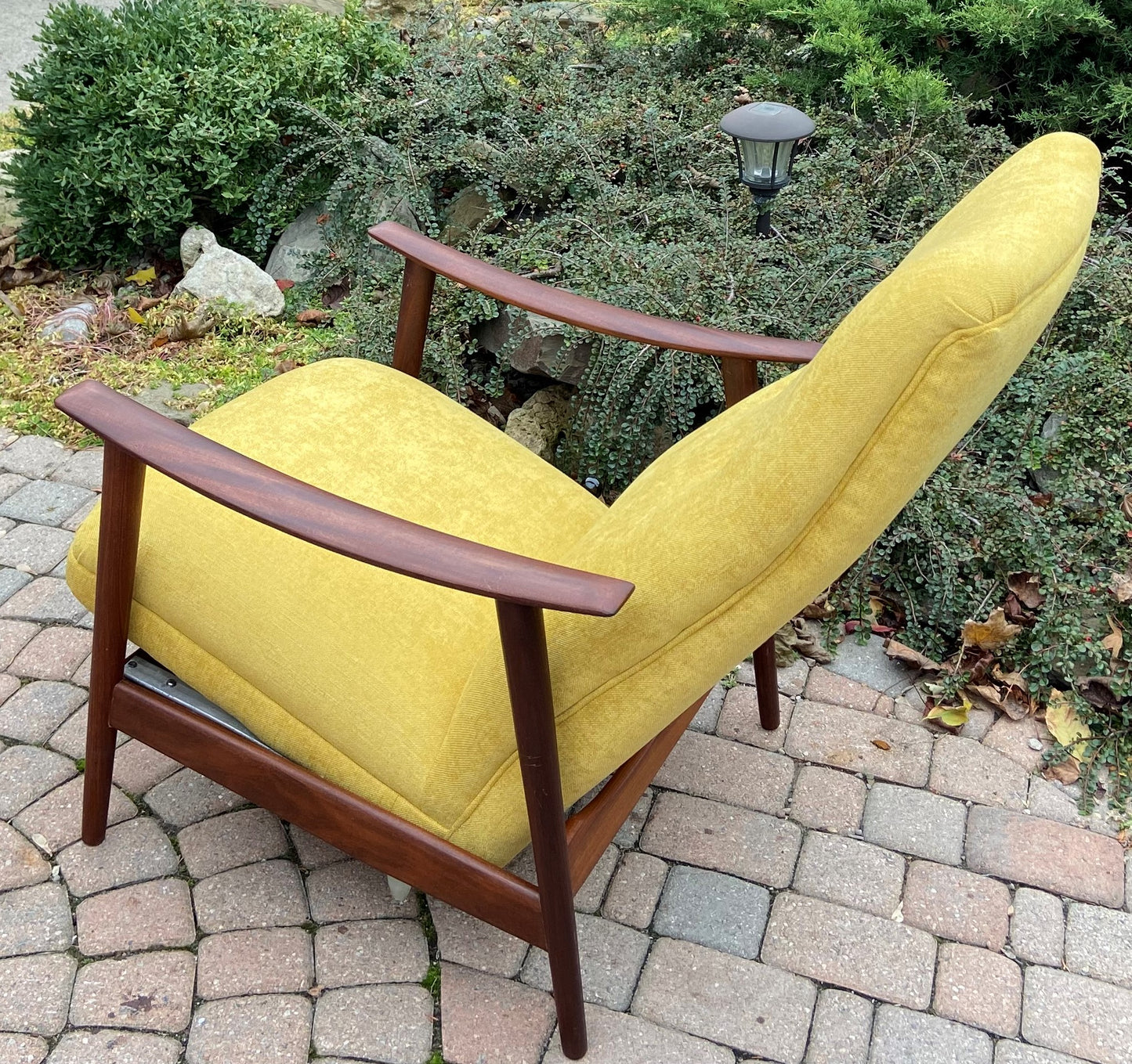 REFINISHED REUPHOLSTERED Mid-Century Modern Lounge Chair Recliner by Arnt Lande
