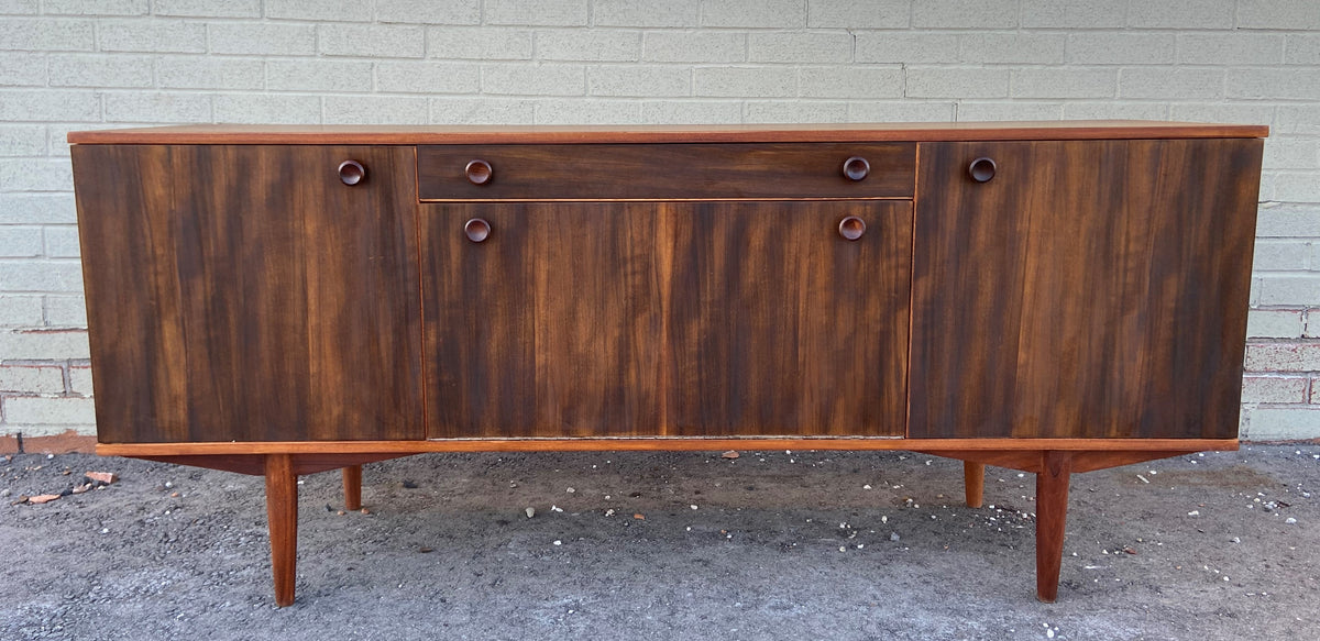 REFINISHED British MCM Sideboard Buffet Bar by Alfred Cox, 66