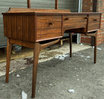REFINISHED British MCM Vanity & Mirror or Desk by Alfred Cox, Perfect, Compact 11