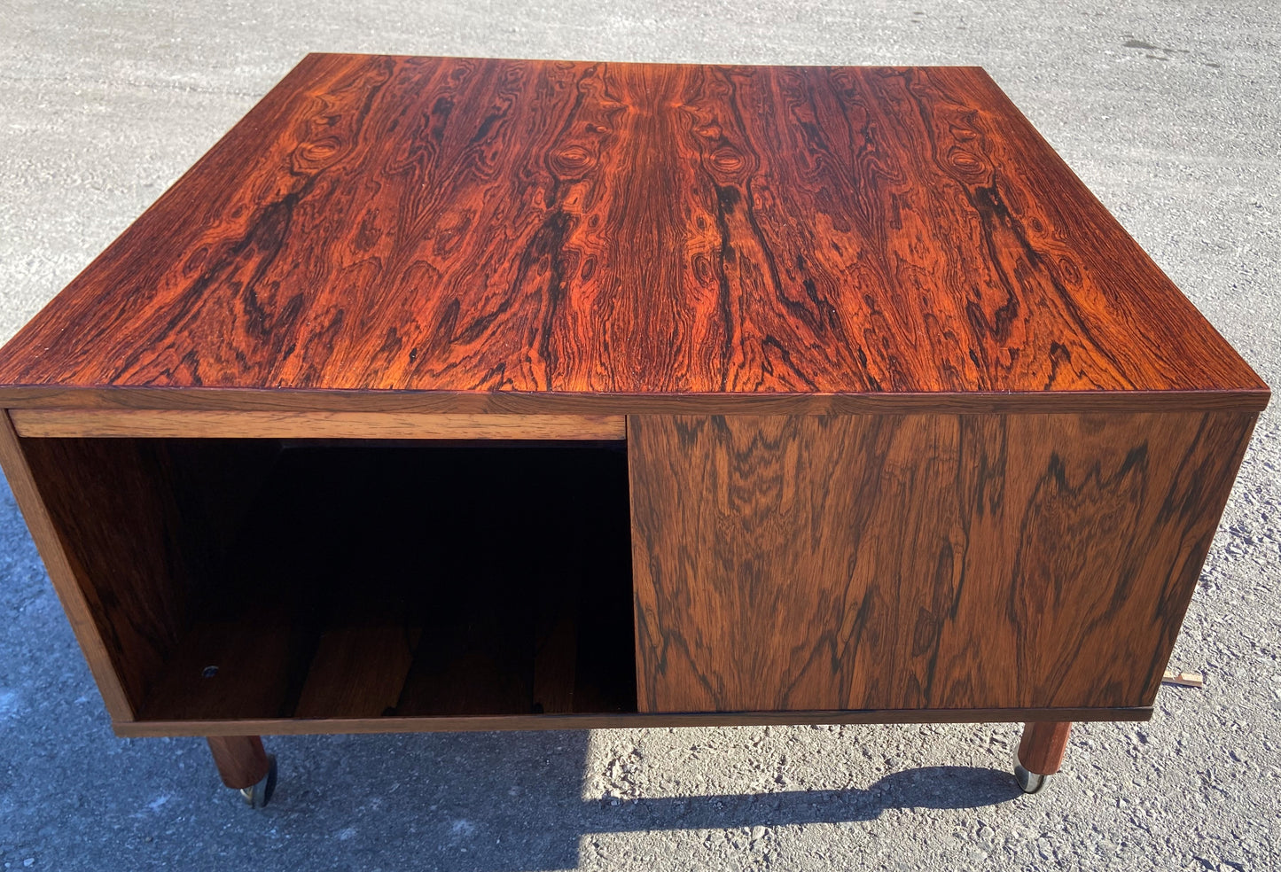 REFINISHED Danish MCM Rosewood Coffee Table w Storage by P.Lovig Nielsen