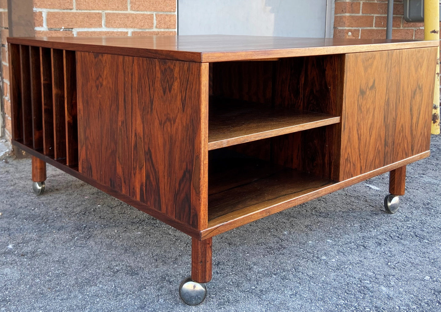 REFINISHED Danish MCM Rosewood Coffee Table w Storage by P.Lovig Nielsen
