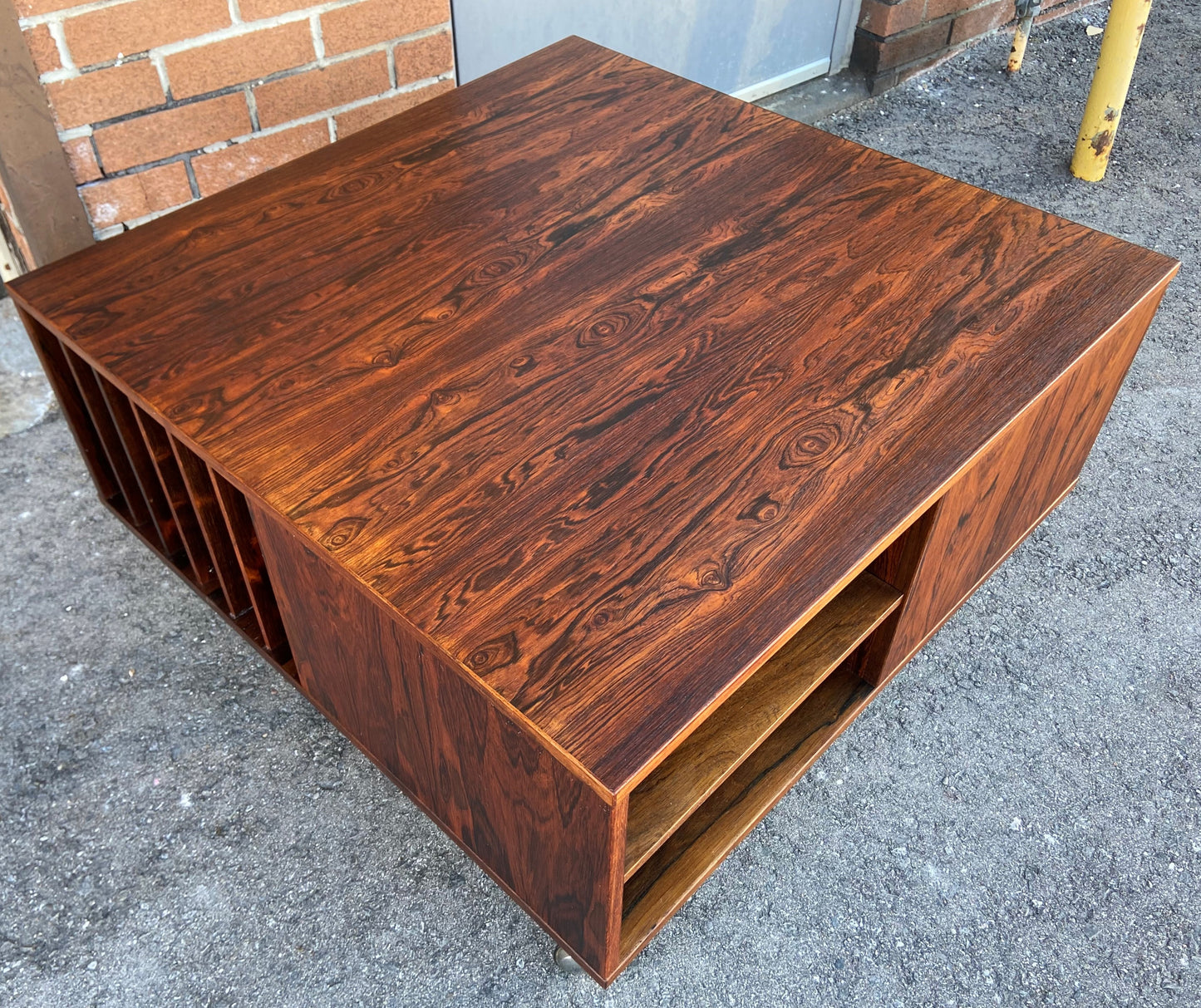REFINISHED Danish MCM Rosewood Coffee Table w Storage by P.Lovig Nielsen