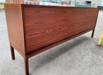 REFINISHED Danish Mid Century Modern Rosewood Credenza w Tambour Doors Finished Back 79