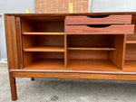 REFINISHED Danish Mid Century Modern Rosewood Credenza w Tambour Doors Finished Back 79
