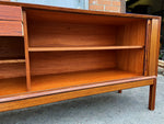 REFINISHED Danish Mid Century Modern Rosewood Credenza w Tambour Doors Finished Back 79