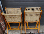 2 Mid Century Modern Rope Folding Lounge Chairs Wegner style 10