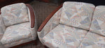 REFINISHED MCM Huber Barrel Back Teak Sofa and Lounge Chair- Mint (plus bonus armchair) 8