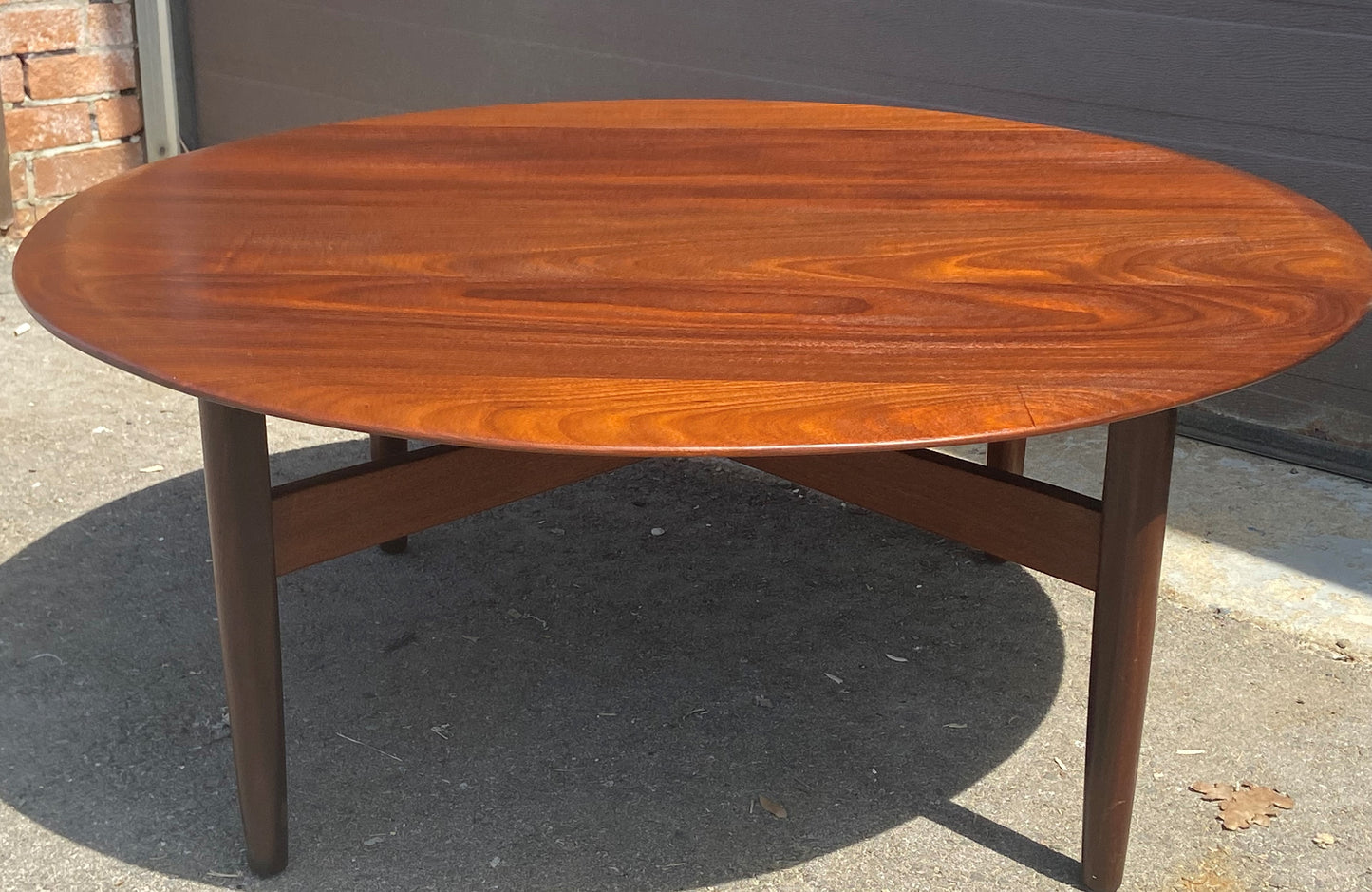 REFINISHED Mid Century Modern SOLID Teak Coffee Table Round by Imperial