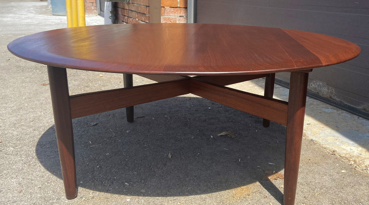REFINISHED Mid Century Modern SOLID Teak Coffee Table Round by Imperial