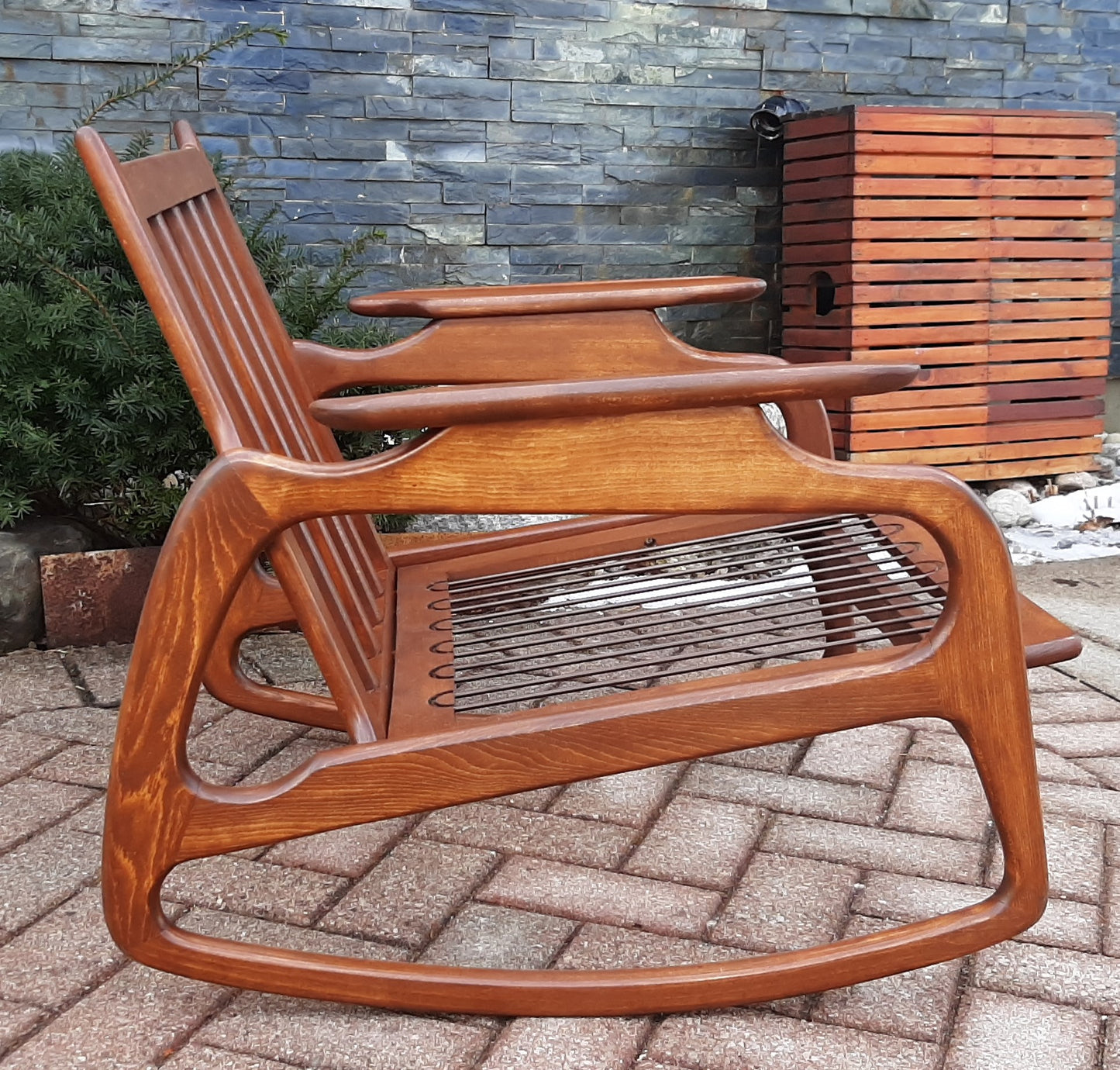 REFINISHED MCM Rocking Chair by Adrian Pearsall, includes NEW CUSHIONS, Perfect