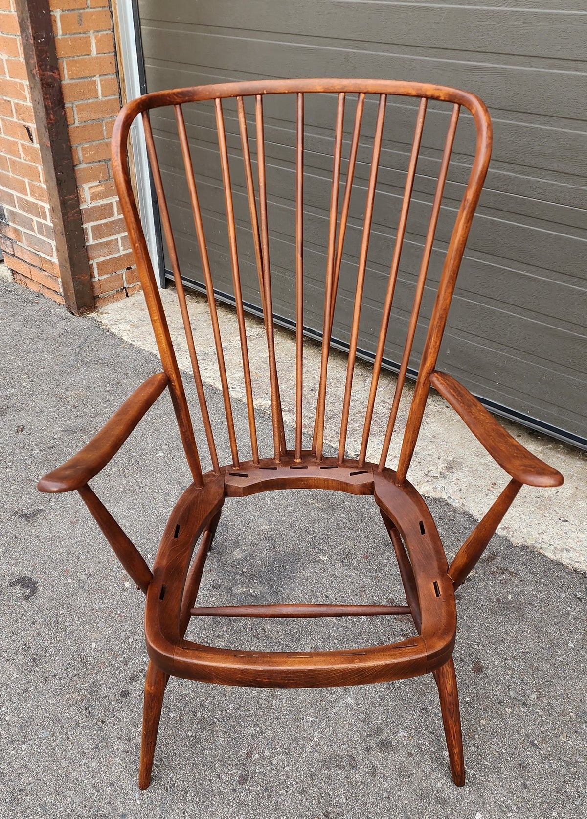 REFINISHED Mid Century Modern Armchair by Ercol, model Evergreen; no cushions